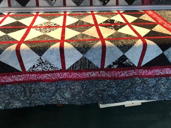Quilt for Sale | 63 X 82 | Red, White & Black