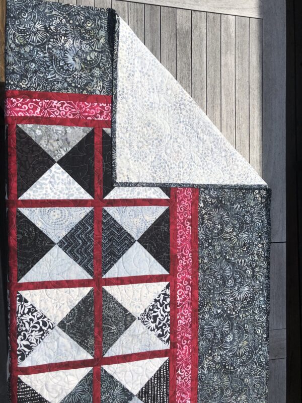Quilt for Sale | 63 X 82 | Red, White & Black