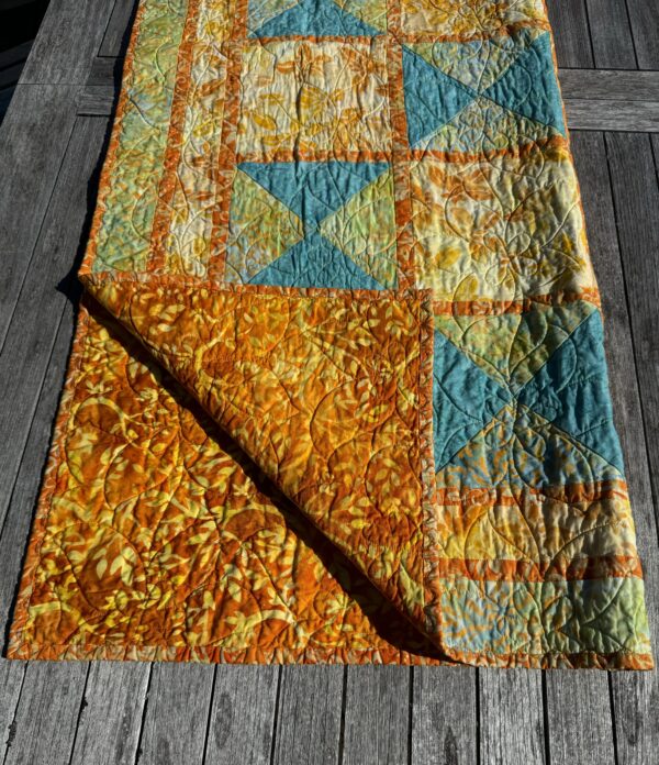 Batik Quilt for Sale|Orange, Multi-Color|42"X 58"