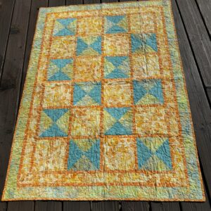 Batik Quilt For Sale|OrangeMulti-Color|42"X 58"