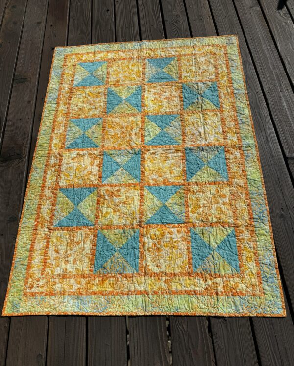 Batik Quilt For Sale|OrangeMulti-Color|42"X 58"